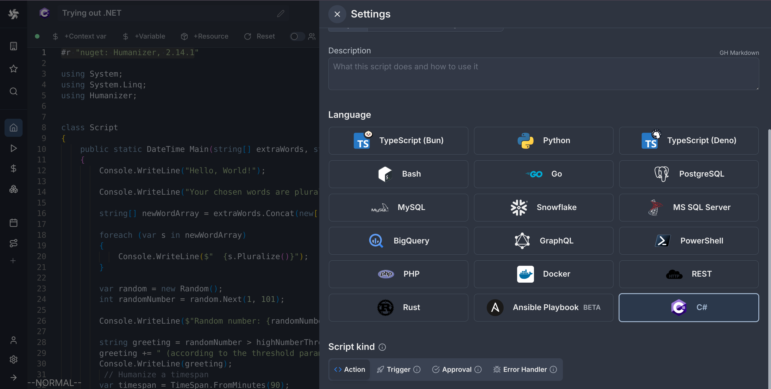 New script New script